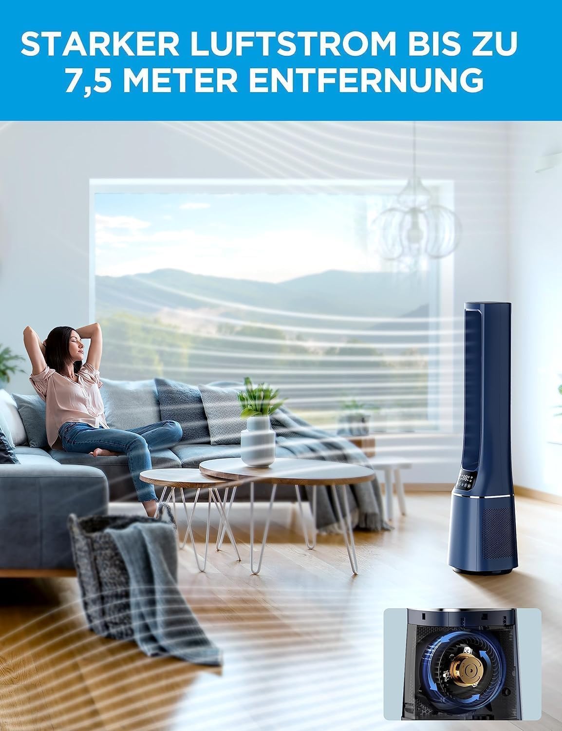 2-in-1 Tower Fan and Air Purifier MFP-120i (BL)
